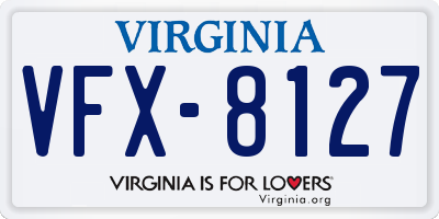 VA license plate VFX8127