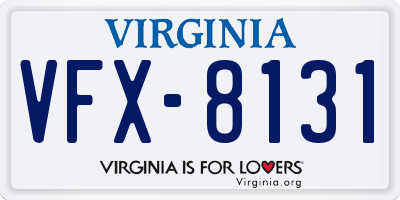 VA license plate VFX8131