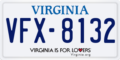 VA license plate VFX8132