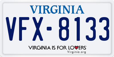 VA license plate VFX8133