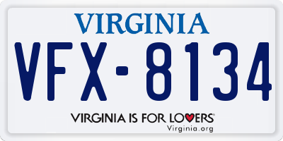 VA license plate VFX8134
