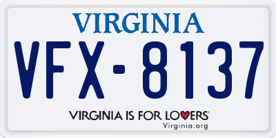 VA license plate VFX8137