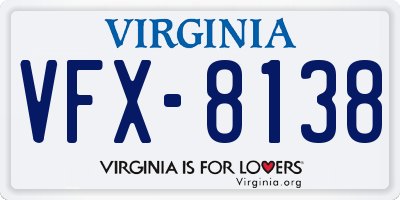 VA license plate VFX8138