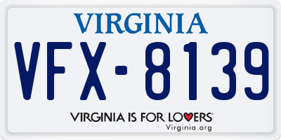 VA license plate VFX8139