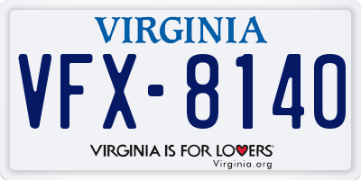VA license plate VFX8140