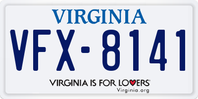 VA license plate VFX8141