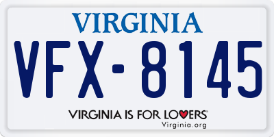VA license plate VFX8145