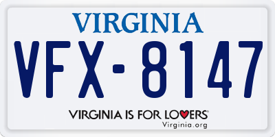 VA license plate VFX8147