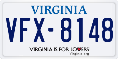 VA license plate VFX8148