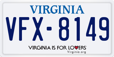 VA license plate VFX8149
