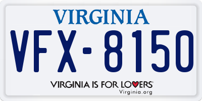 VA license plate VFX8150