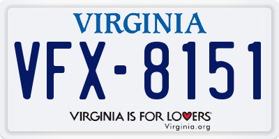 VA license plate VFX8151