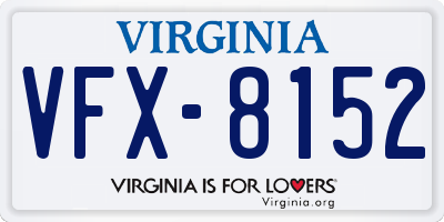 VA license plate VFX8152
