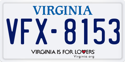 VA license plate VFX8153