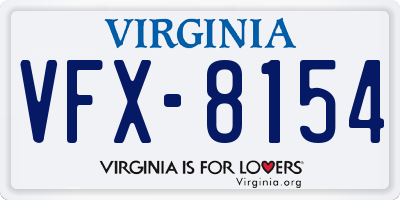 VA license plate VFX8154