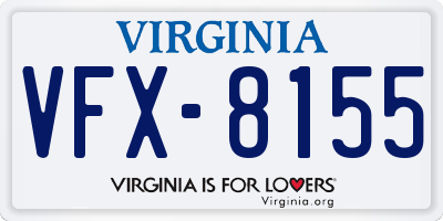VA license plate VFX8155