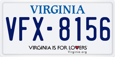 VA license plate VFX8156