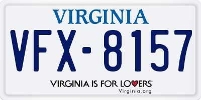 VA license plate VFX8157