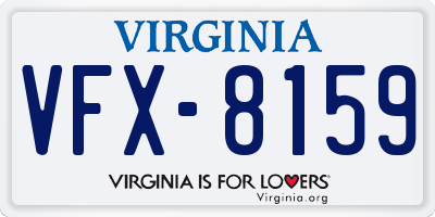 VA license plate VFX8159