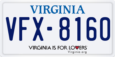 VA license plate VFX8160