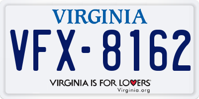 VA license plate VFX8162