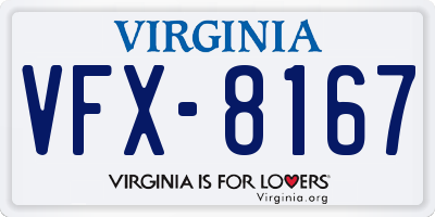VA license plate VFX8167