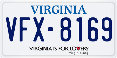 VA license plate VFX8169