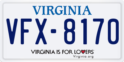 VA license plate VFX8170