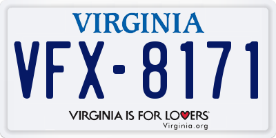 VA license plate VFX8171