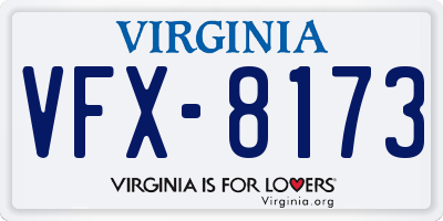 VA license plate VFX8173
