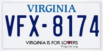 VA license plate VFX8174