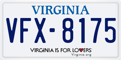VA license plate VFX8175