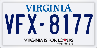 VA license plate VFX8177