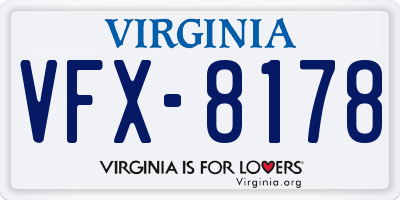 VA license plate VFX8178