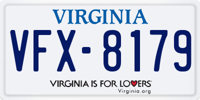 VA license plate VFX8179