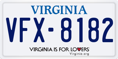 VA license plate VFX8182