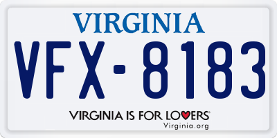 VA license plate VFX8183