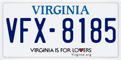 VA license plate VFX8185