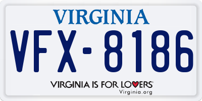 VA license plate VFX8186