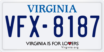 VA license plate VFX8187