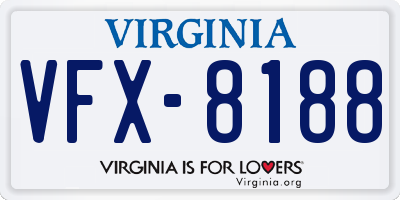 VA license plate VFX8188