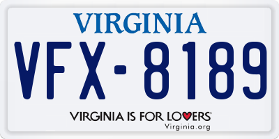 VA license plate VFX8189