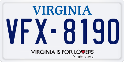 VA license plate VFX8190