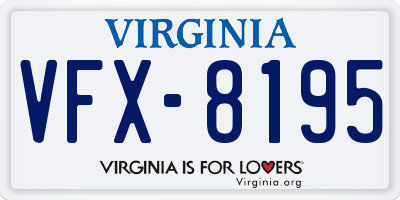 VA license plate VFX8195