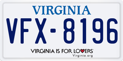VA license plate VFX8196