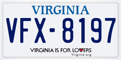 VA license plate VFX8197