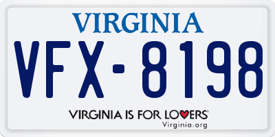 VA license plate VFX8198