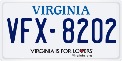 VA license plate VFX8202