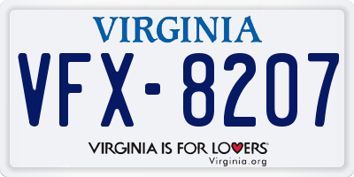 VA license plate VFX8207