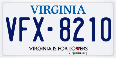 VA license plate VFX8210